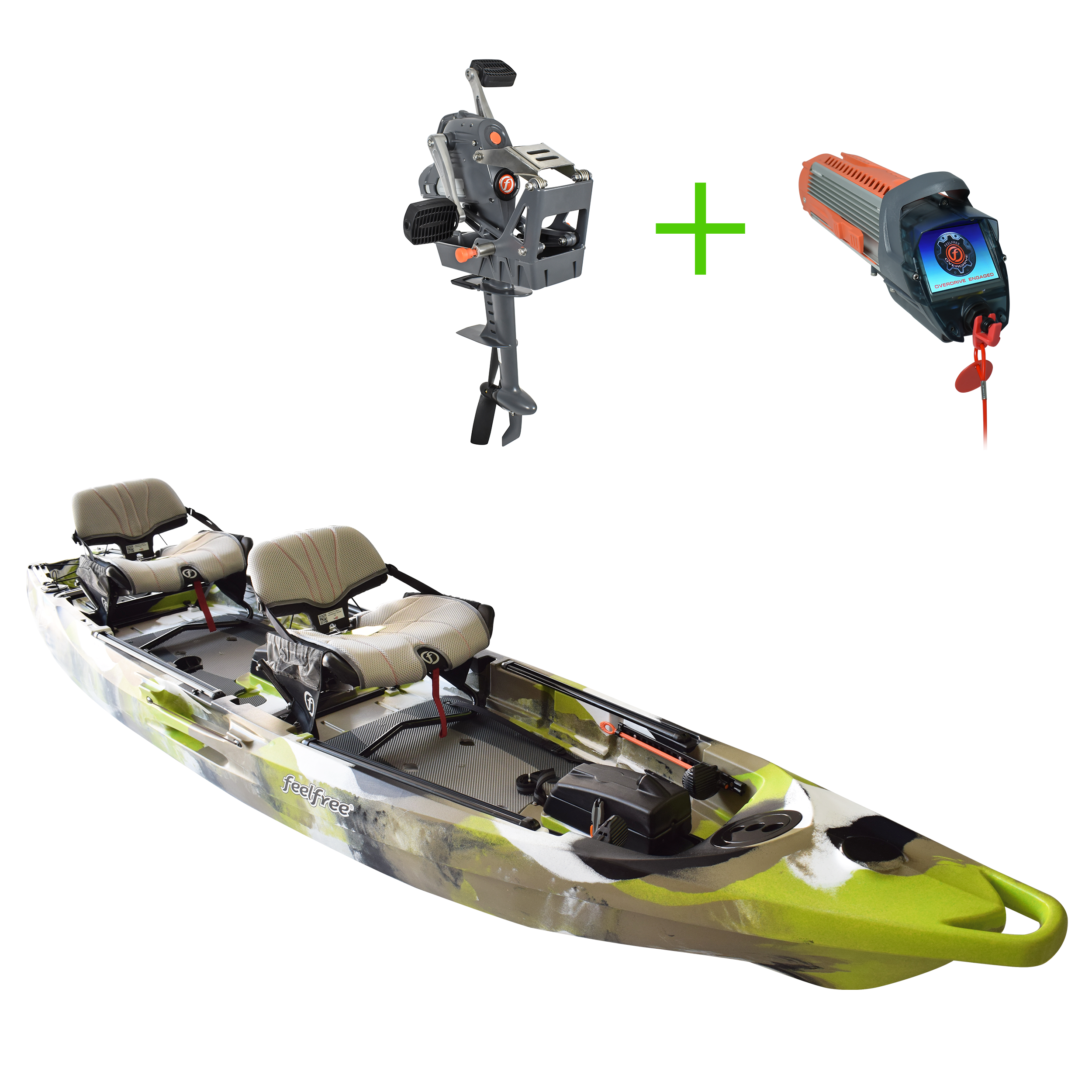 LURE II TANDEM Lime Camo + OVERDRIVE PEDAL + MOTOR